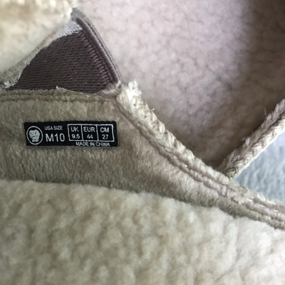 Fleece-lined Gecko Man Arch Support Tan Woven Canvas Slippers - Picture 4 of 6